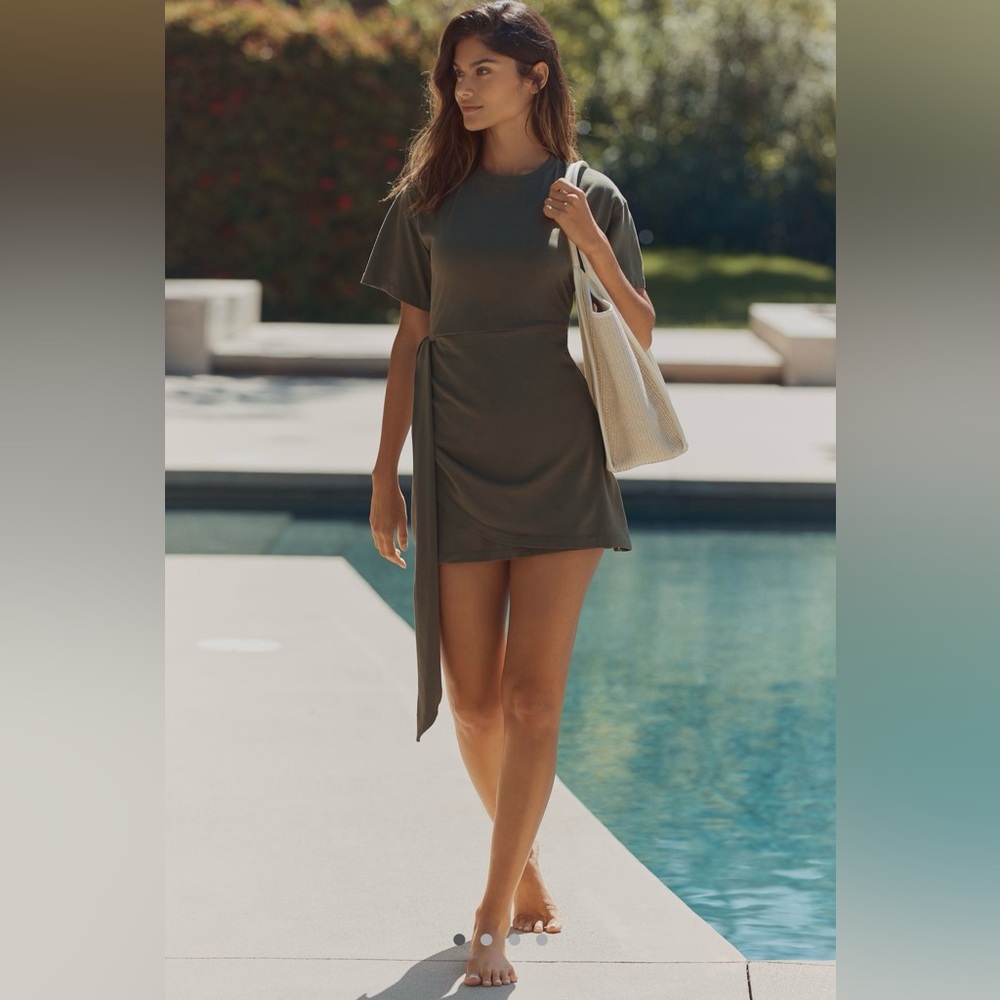 NWT Celandine Short-Sleeve Side-Tie Mini Dress